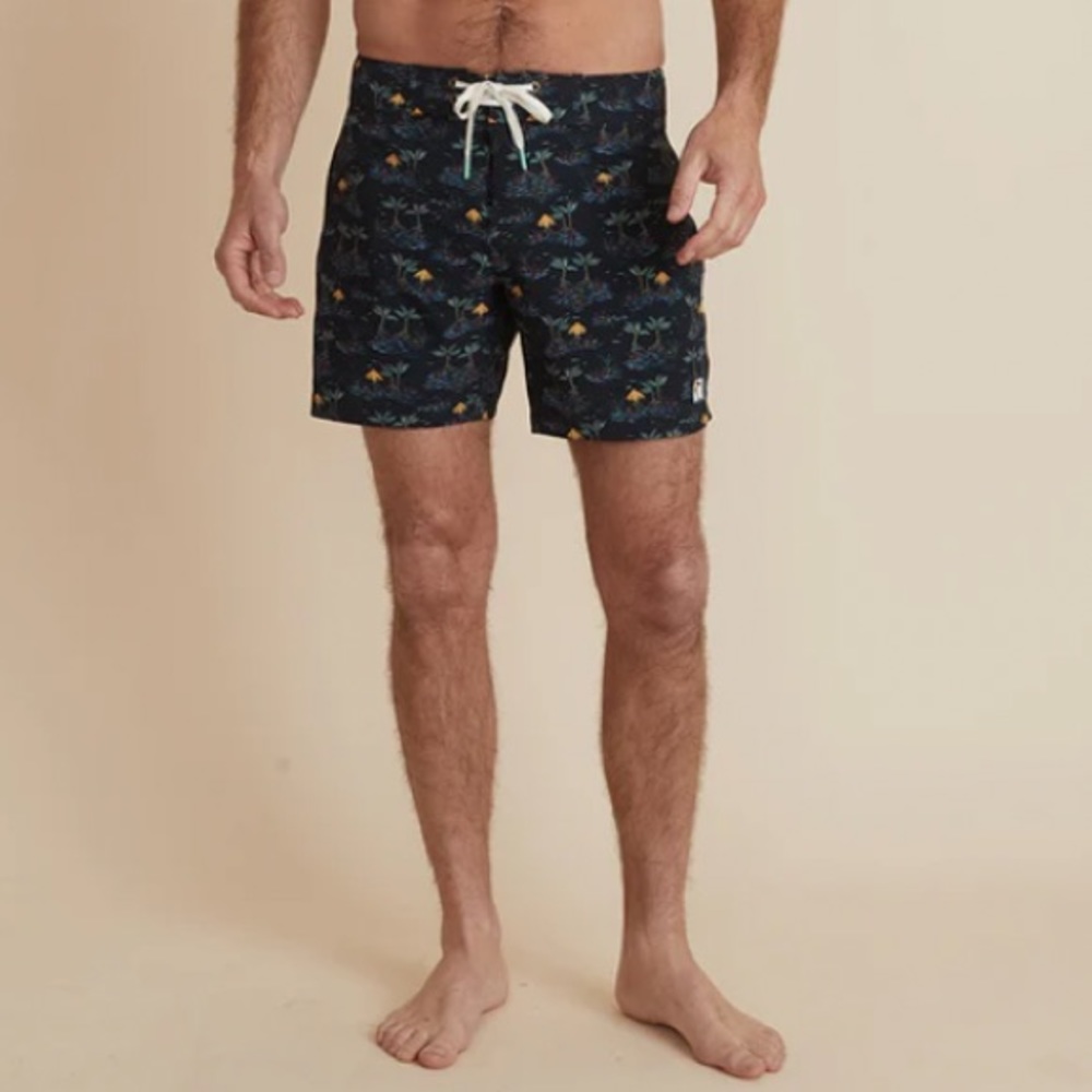 Marine Layer Coronado Board Short in Beachy Palm Print